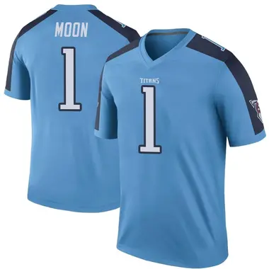 Elite Men's Warren Moon Light Blue Jersey - #1 Football Tennessee Titans  Rush Vapor Untouchable Size 40/M